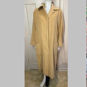 Calvin Klein 100% Wool Camel Colored Long Coat size 14